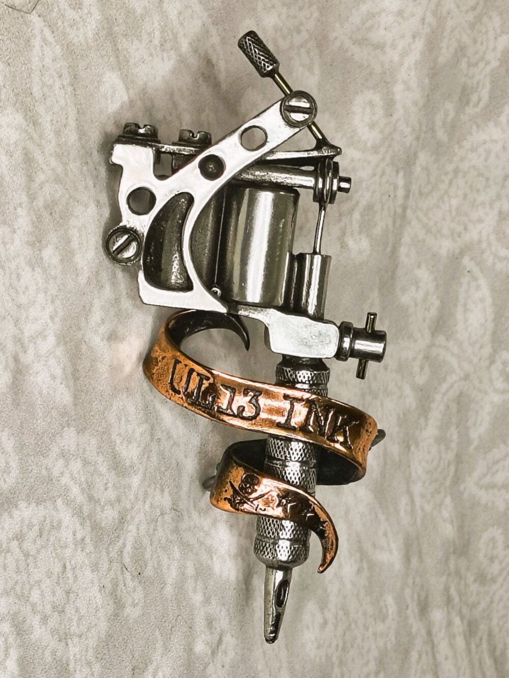 SUPER RARE NWOT! pewter & coppered Alchemy Gothic tattoo machine belt buckle